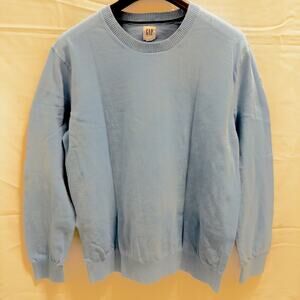 GAP Light Blue Raglan Pullover Crewneck 100% Cotton Sweatshirt - Size L